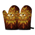 Gold All Seeing Eye Print Oven Mitts