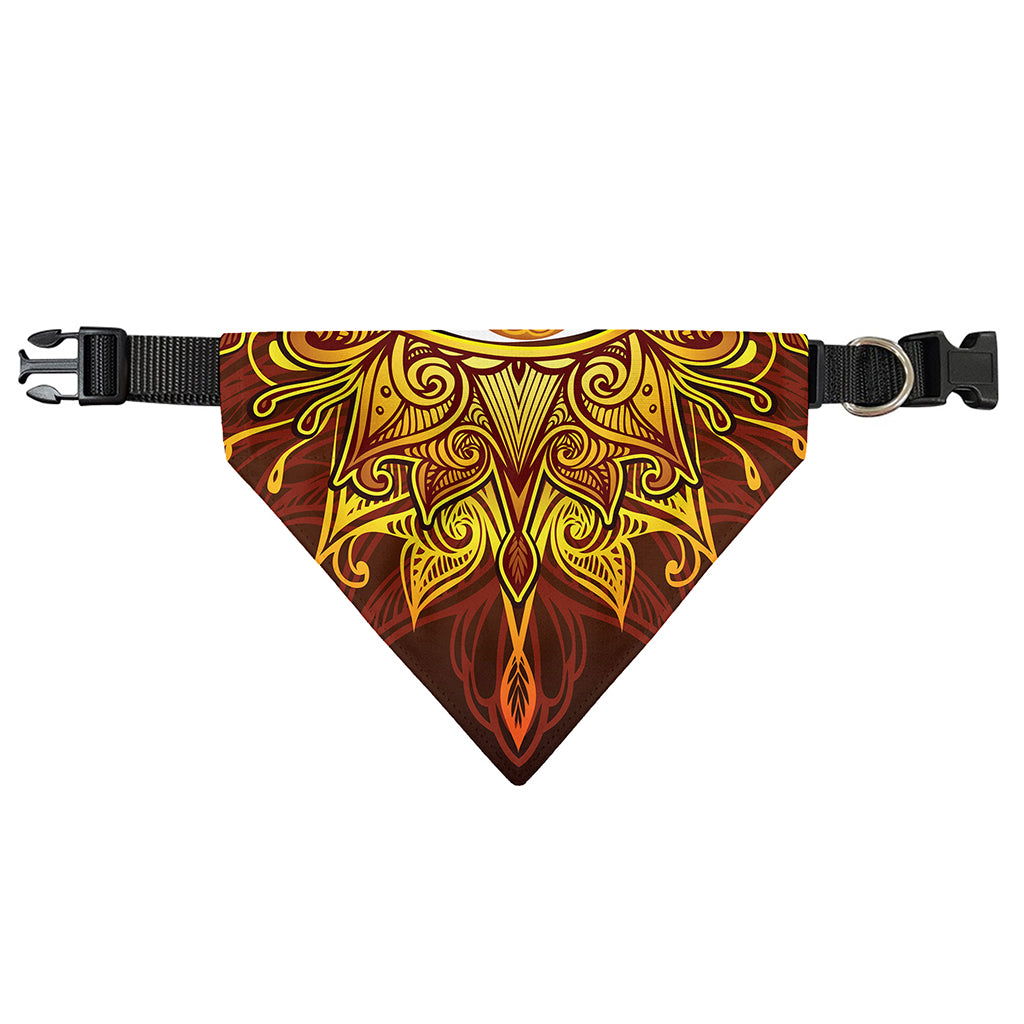 Gold All Seeing Eye Print Over The Collar Dog Bandana