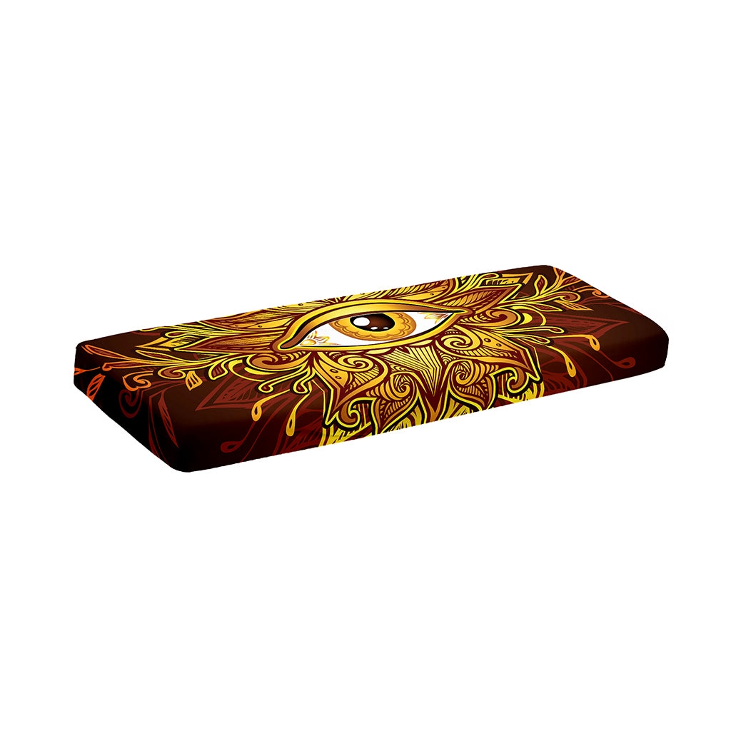 Gold All Seeing Eye Print Piano Keyboard Cover