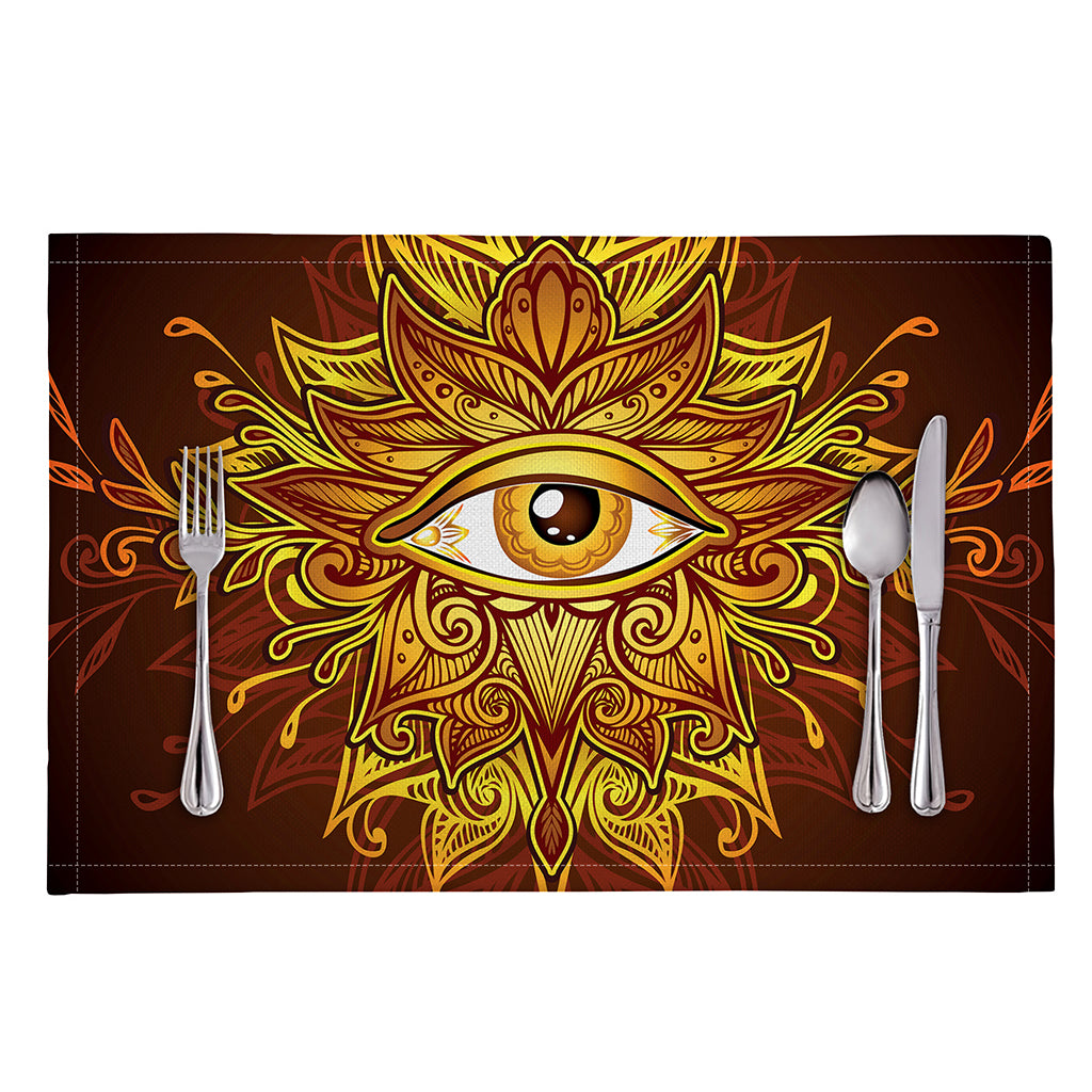 Gold All Seeing Eye Print Placemat