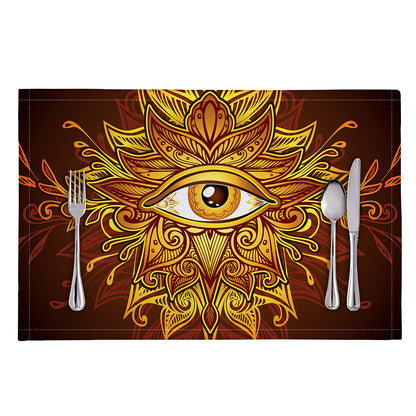 Gold All Seeing Eye Print Placemat