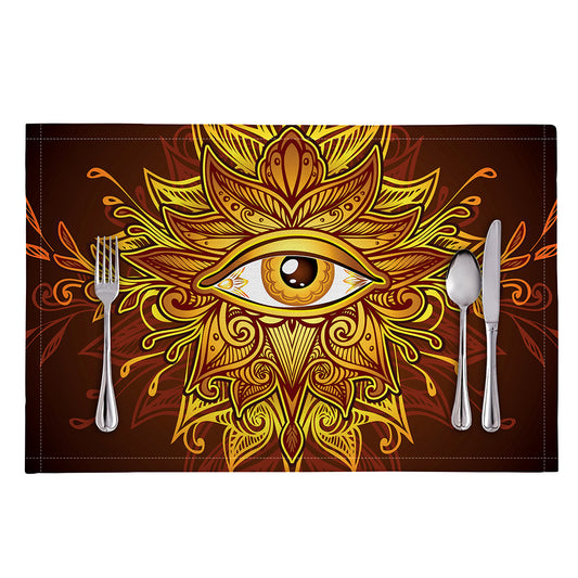 Gold All Seeing Eye Print Placemat