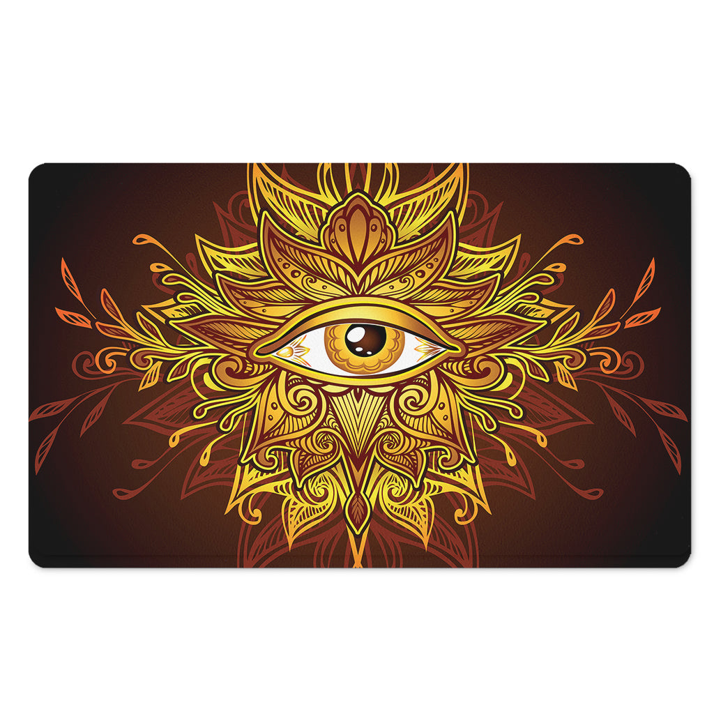 Gold All Seeing Eye Print Polyester Doormat