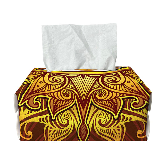 Gold All Seeing Eye Print Rectangle Tissue Box Cover