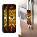 Gold All Seeing Eye Print Refrigerator Handle Covers