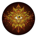 Gold All Seeing Eye Print Round Floor Mat