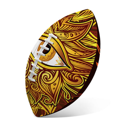 Gold All Seeing Eye Print Rugby Ball