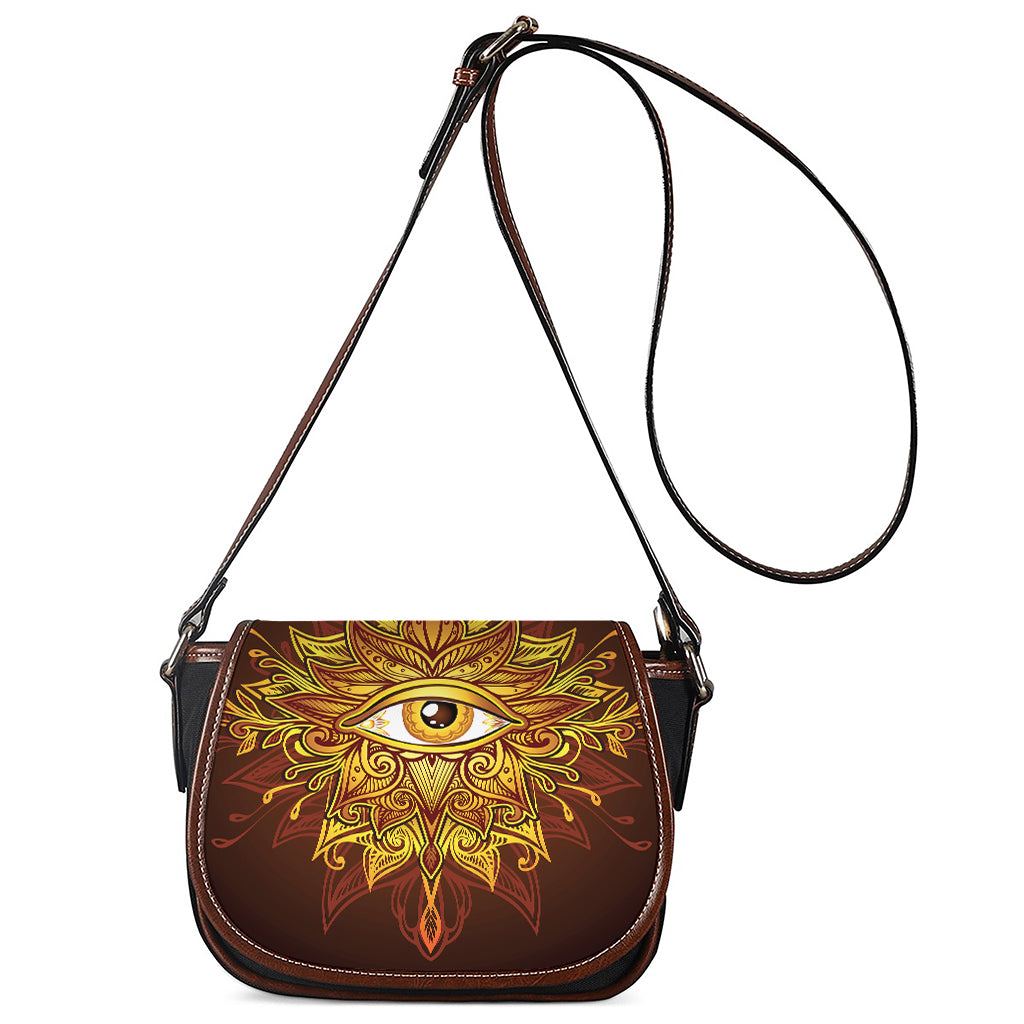 Gold All Seeing Eye Print Saddle Bag