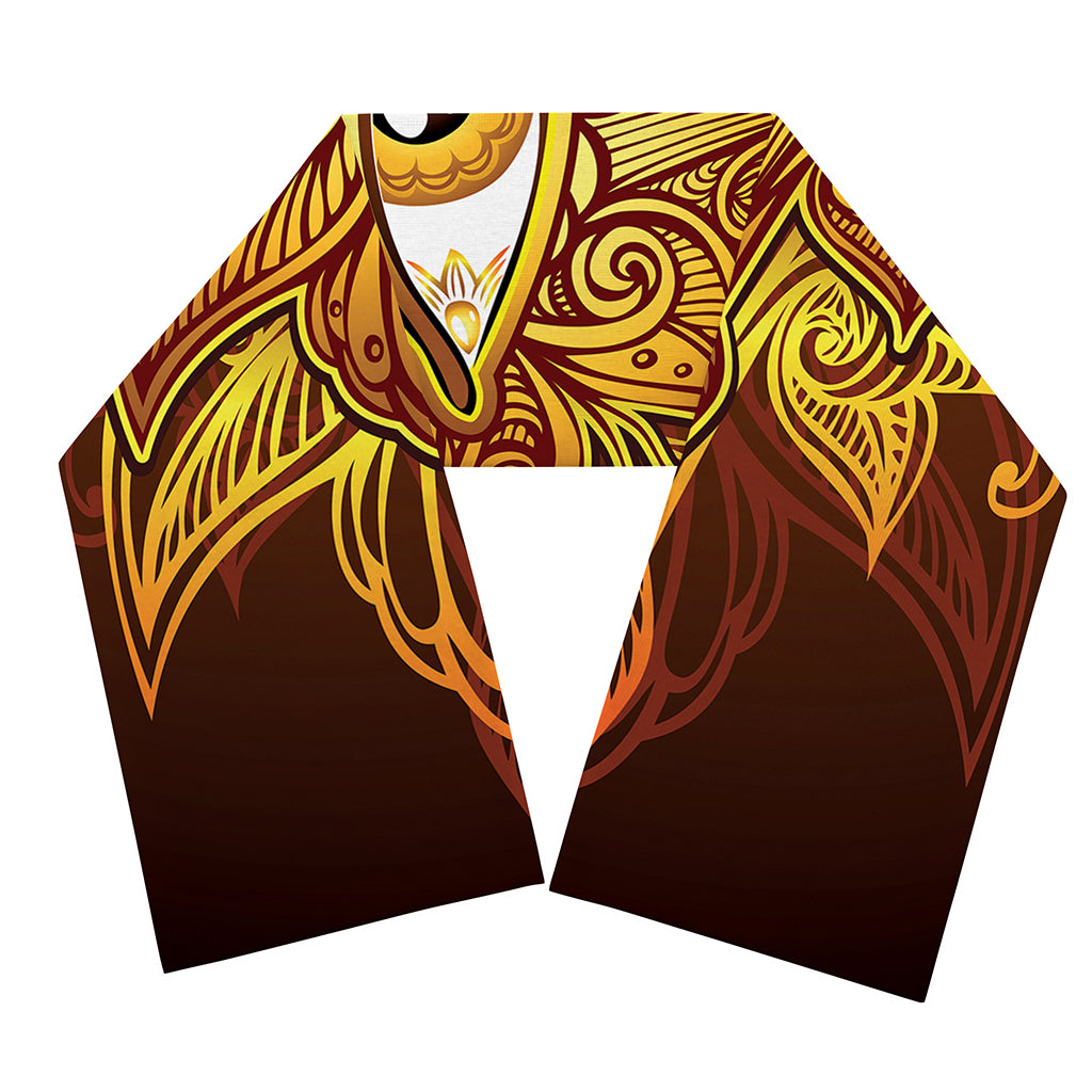 Gold All Seeing Eye Print Scarf