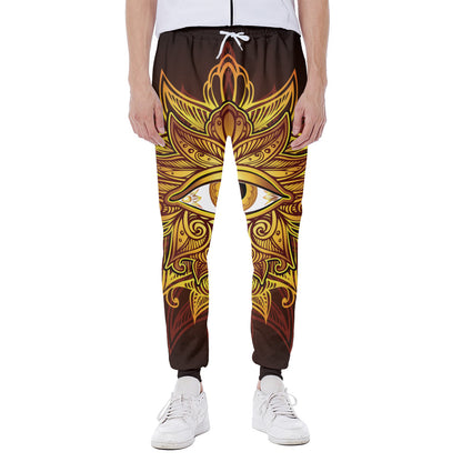 Gold All Seeing Eye Print Scuba Joggers