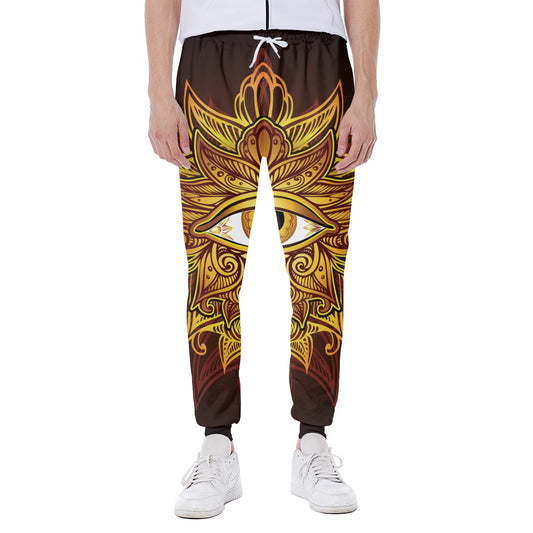 Gold All Seeing Eye Print Scuba Joggers
