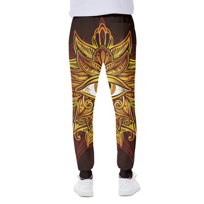 Gold All Seeing Eye Print Scuba Joggers
