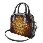 Gold All Seeing Eye Print Shoulder Handbag