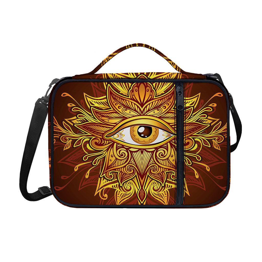 Gold All Seeing Eye Print Shoulder Strap Bible Bag