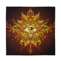 Gold All Seeing Eye Print Silk Bandana