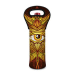 Gold All Seeing Eye Print Single Neoprene Wine Tote