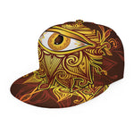 Gold All Seeing Eye Print Snapback Cap