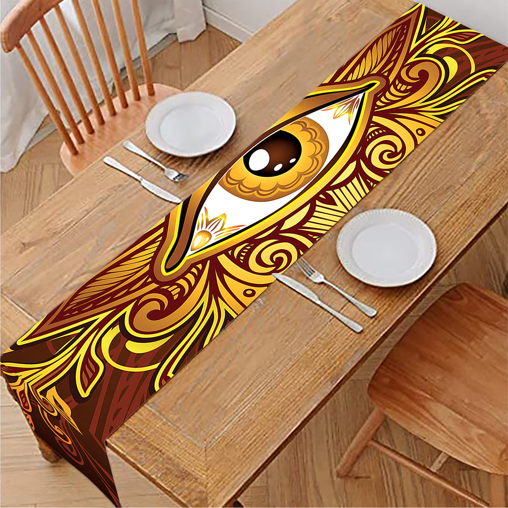 Gold All Seeing Eye Print Table Runner