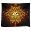 Gold All Seeing Eye Print Tapestry