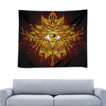 Gold All Seeing Eye Print Tapestry