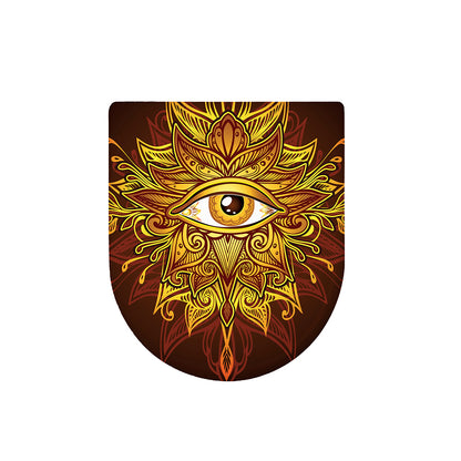 Gold All Seeing Eye Print Toilet Lid Cover
