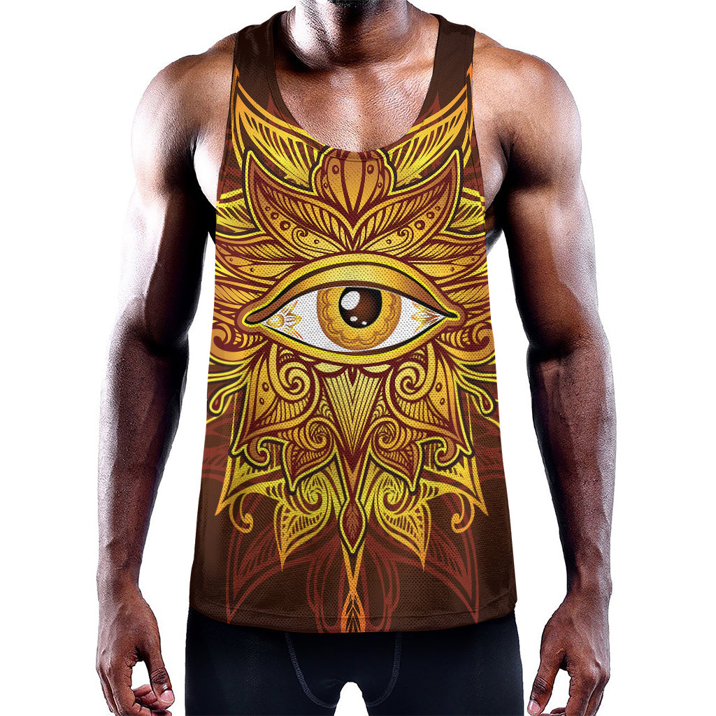 Gold All Seeing Eye Print Training Tank Top