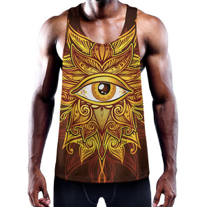 Gold All Seeing Eye Print Training Tank Top