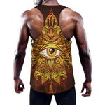 Gold All Seeing Eye Print Training Tank Top