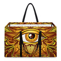 Gold All Seeing Eye Print Utility Tote Bag