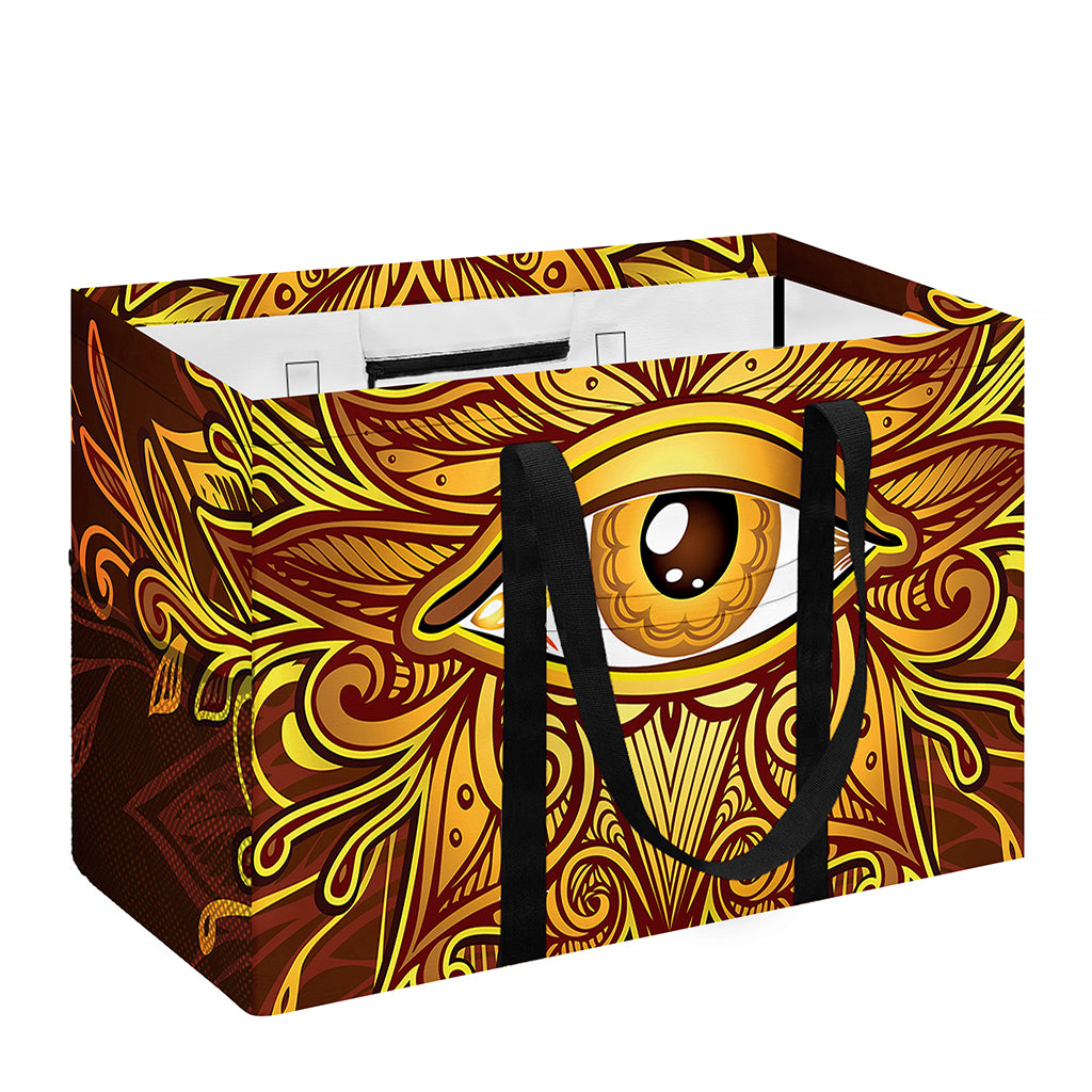 Gold All Seeing Eye Print Utility Tote Bag