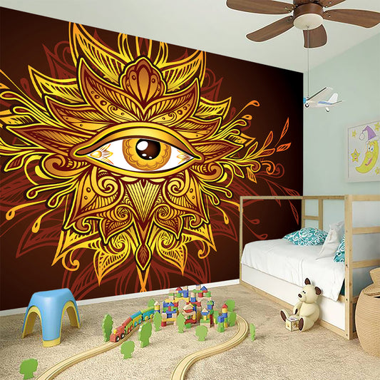 Gold All Seeing Eye Print Wall Sticker