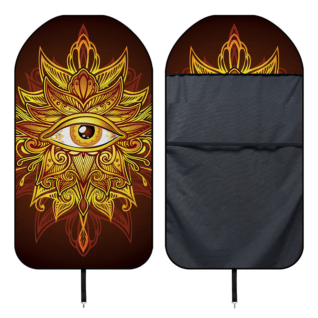 Gold All Seeing Eye Print Waterproof Car Seat Cover