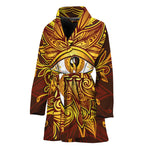 Gold All Seeing Eye Print Women's Bathrobe