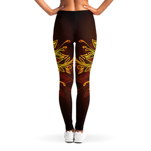 Gold All Seeing Eye Print Women's Leggings