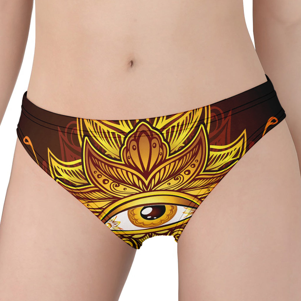 Gold All Seeing Eye Print Women's Panties