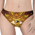 Gold All Seeing Eye Print Women's Thong