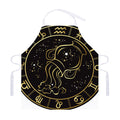 Gold And Black Aquarius Sign Print Adjustable Apron