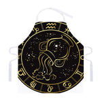 Gold And Black Aquarius Sign Print Adjustable Apron