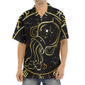 Gold And Black Aquarius Sign Print Aloha Shirt