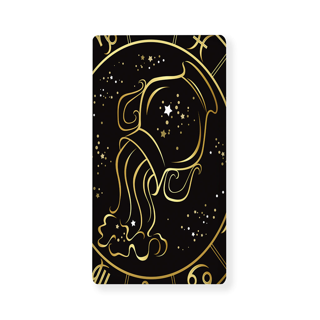 Gold And Black Aquarius Sign Print Baby Crib Sheet