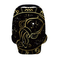 Gold And Black Aquarius Sign Print Baby Seat Cover