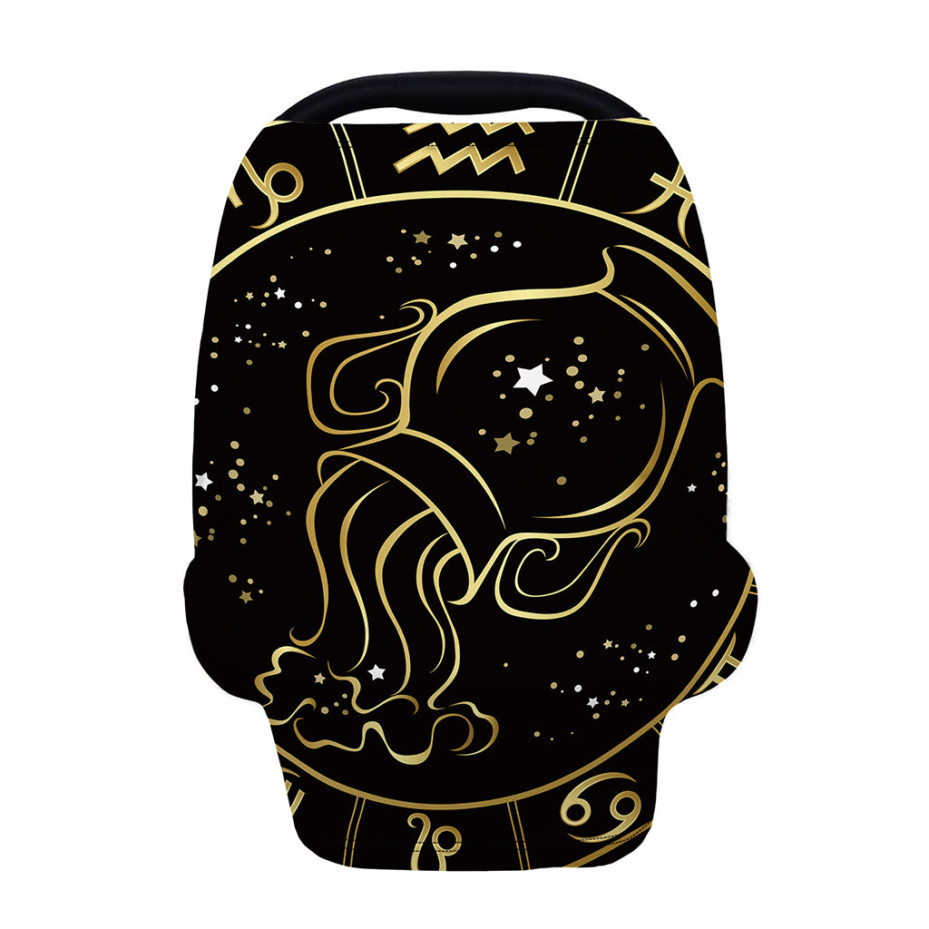 Gold And Black Aquarius Sign Print Baby Seat Cover