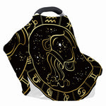 Gold And Black Aquarius Sign Print Baby Seat Cover