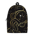 Gold And Black Aquarius Sign Print School Backpack
