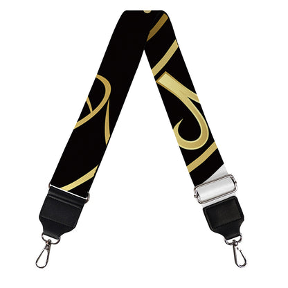 Gold And Black Aquarius Sign Print Bag Strap
