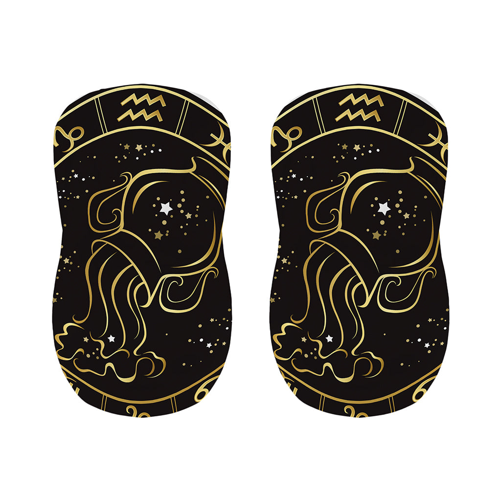 Gold And Black Aquarius Sign Print Bar Stool Covers