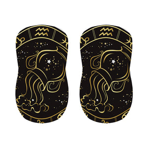 Gold And Black Aquarius Sign Print Bar Stool Covers