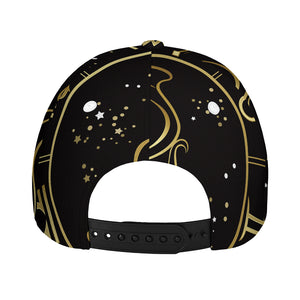 Gold And Black Aquarius Sign Print Baseball Cap