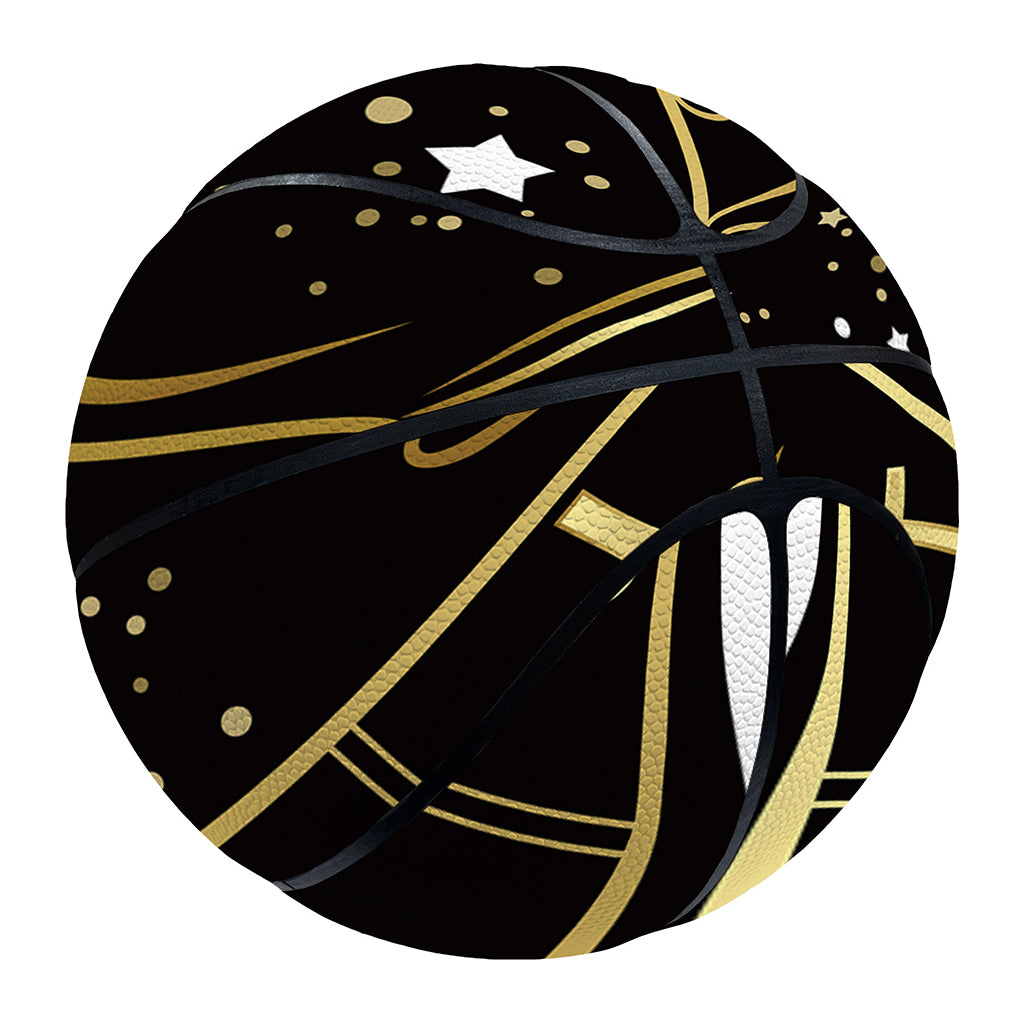 Gold And Black Aquarius Sign Print Basketball