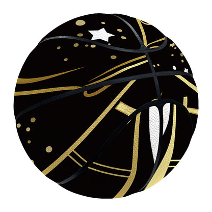 Gold And Black Aquarius Sign Print Basketball
